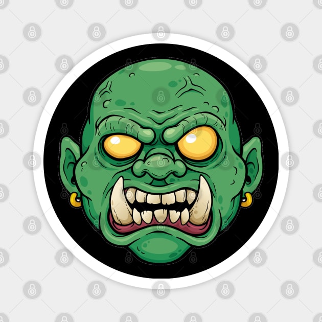 Green Ogre - Scary Monster Magnet by bigbikersclub